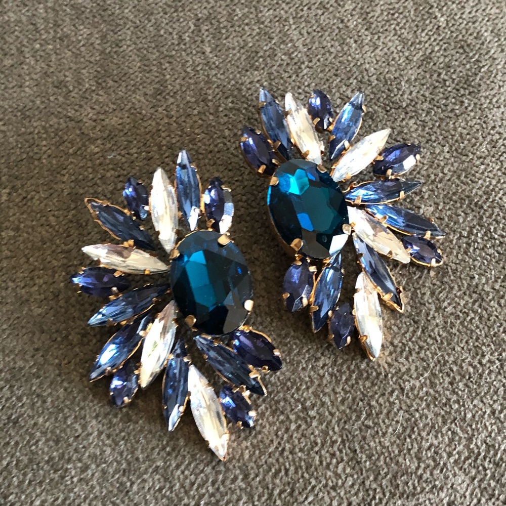 Statement earring custom jewelry blue